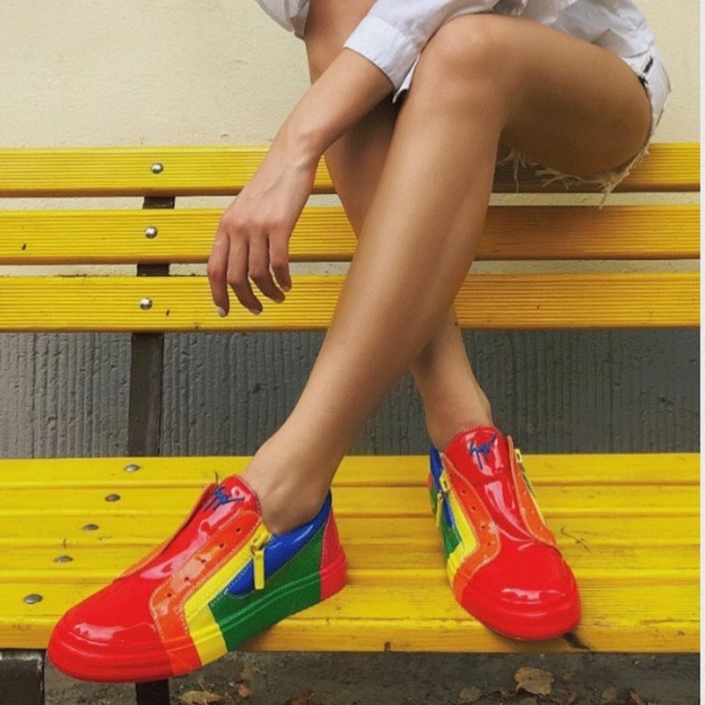 🌈giuseppe zanotti BNIB patent leather lowtop IT36